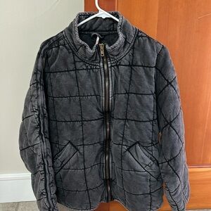 Free Prople quilted jacket small black/ gray Like new!